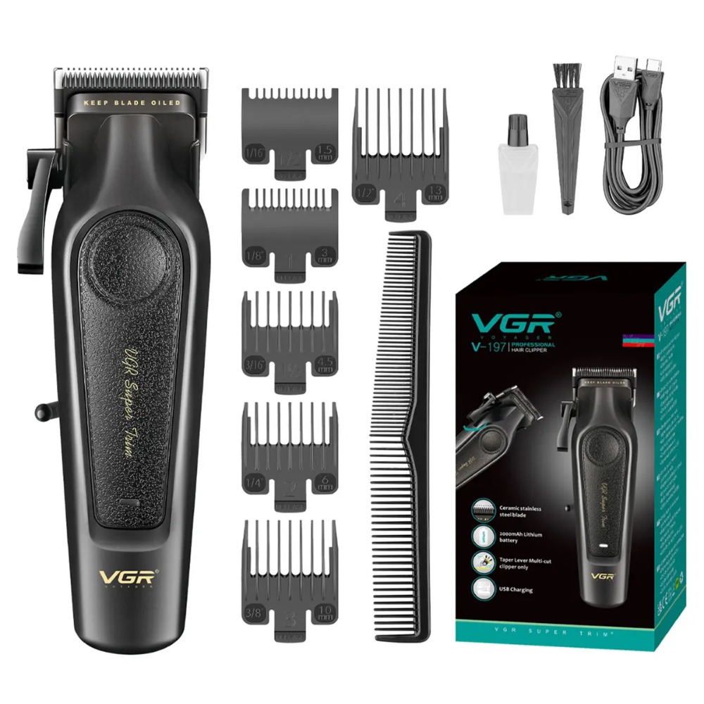 CORTADORA DE PELO VGR V-197 INALAMBRICA CUCHILLA DLC 7000RPM - 1