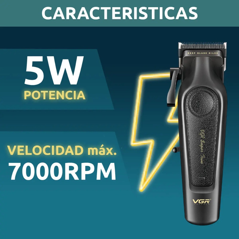 CORTADORA DE PELO VGR V-197 INALAMBRICA CUCHILLA DLC 7000RPM - 4