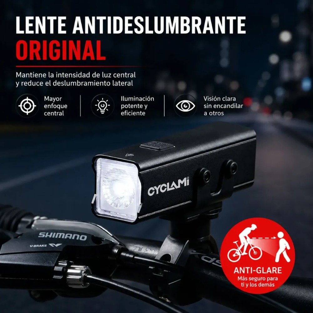 CYCLAMI BR-1000 LUZ DELANTERA BICICLETA 1000 LÚMENES USB-C - 4