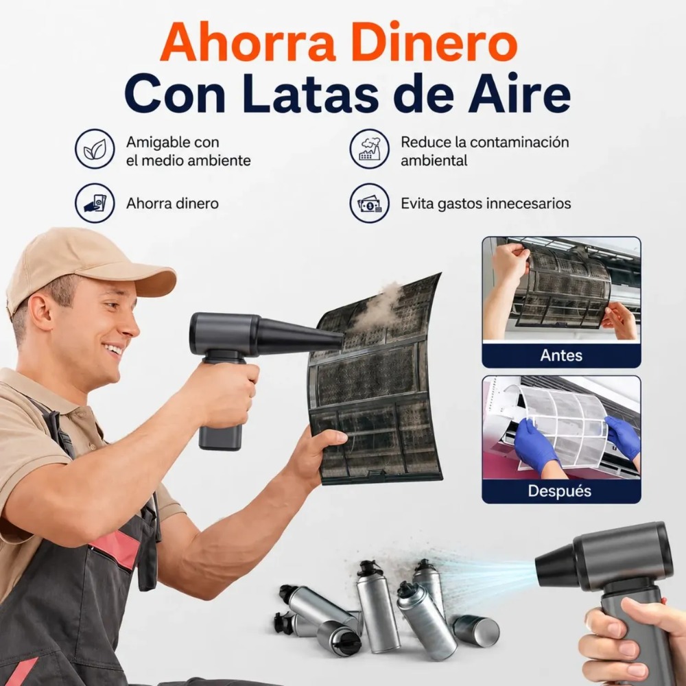 SOPLADOR DE AIRE ELÉCTRICO 130000 RPM PARA PC Y AUTO - 6