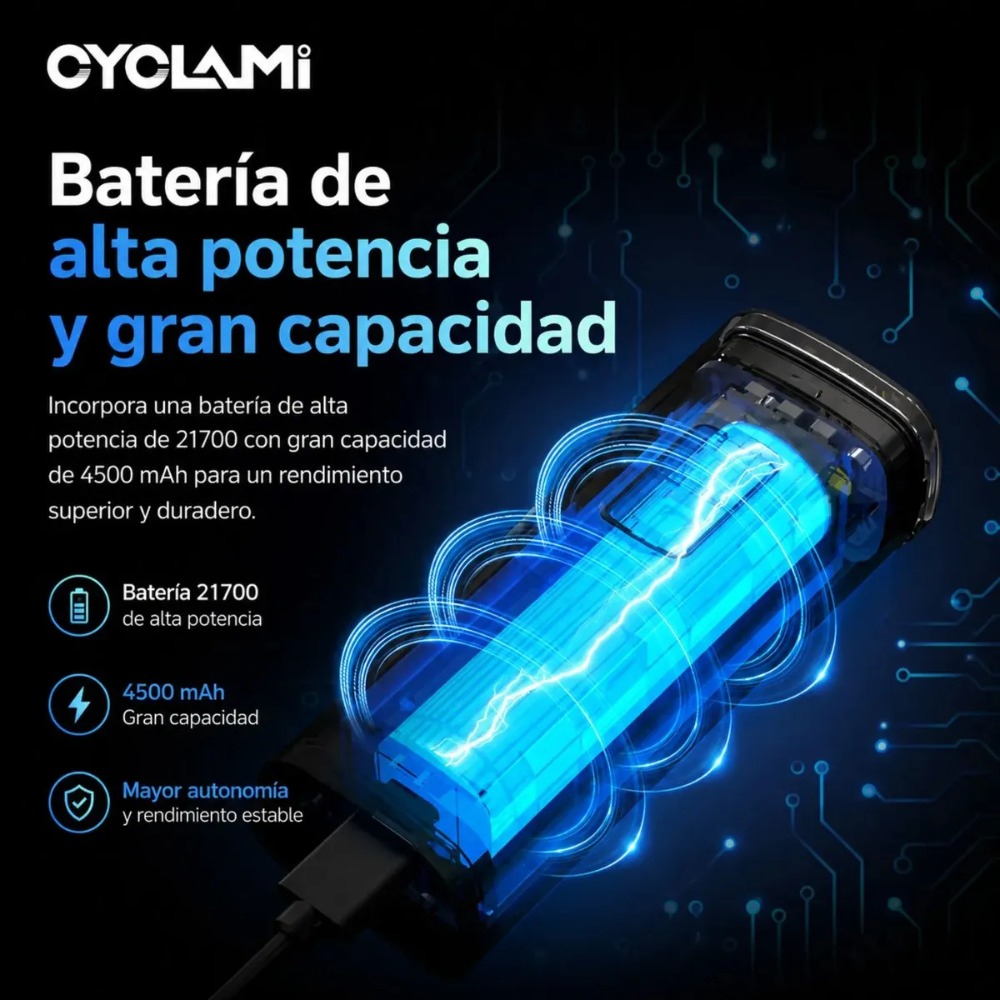 LUZ DELANTERA LED PARA BICICLETA 2200 LÚMENES RECARGABLE USB - 4