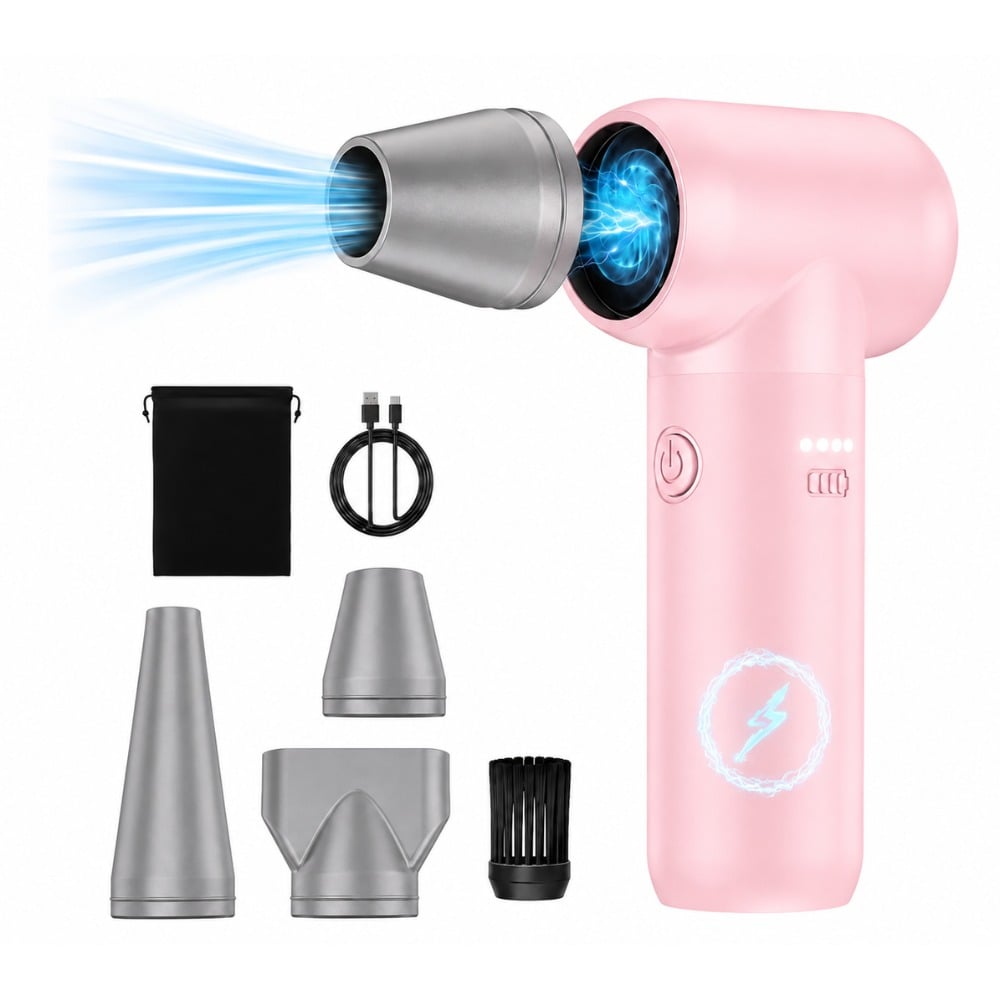 SOPLADOR DE AIRE INALÁMBRICO 180000 RPM 9000MAH RECARGABLE ROSADO - 1