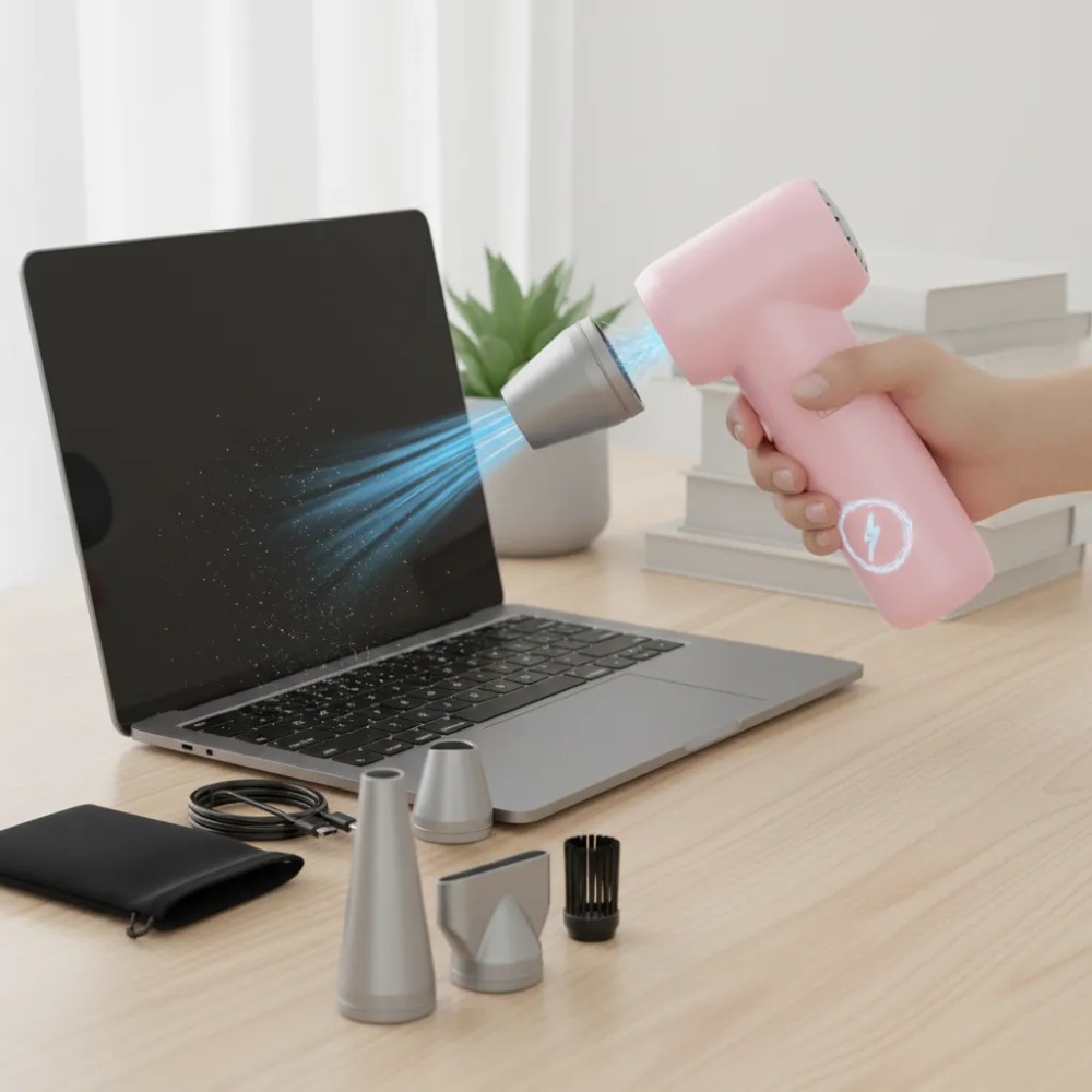 SOPLADOR DE AIRE INALÁMBRICO 180000 RPM 9000MAH RECARGABLE ROSADO - 7