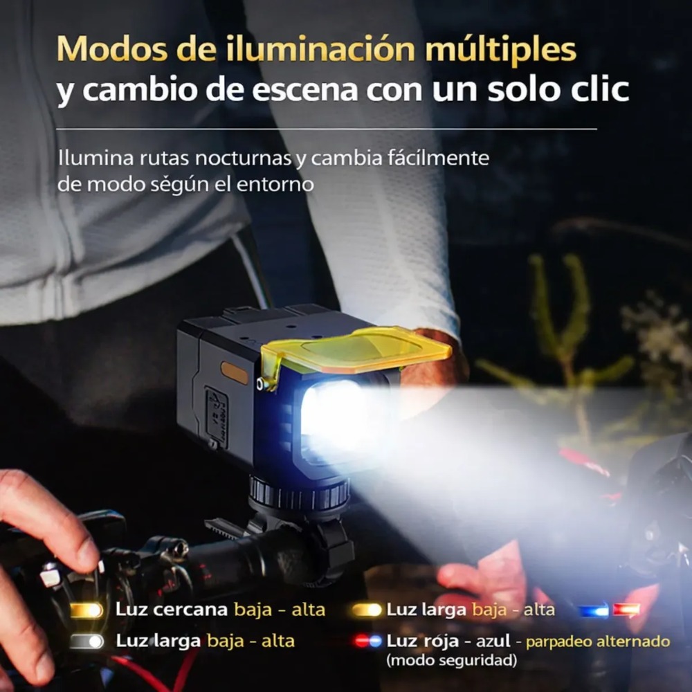 LUZ DELANTERA BICICLETA ANTINIEBLA 650 LM RECARGABLE USB-C - 5