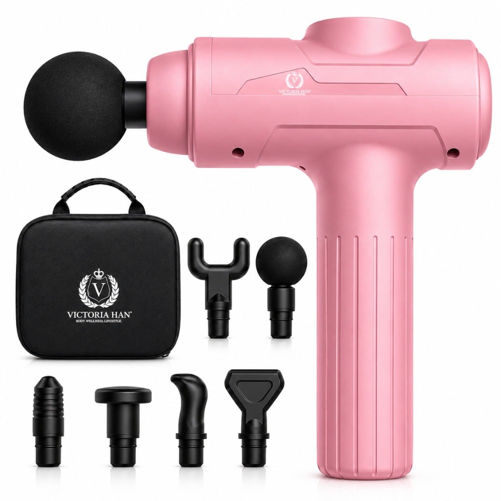 PISTOLA DE MASAJE 6 CABEZALES ALIVIA DOLORES MUSCULARES - 1