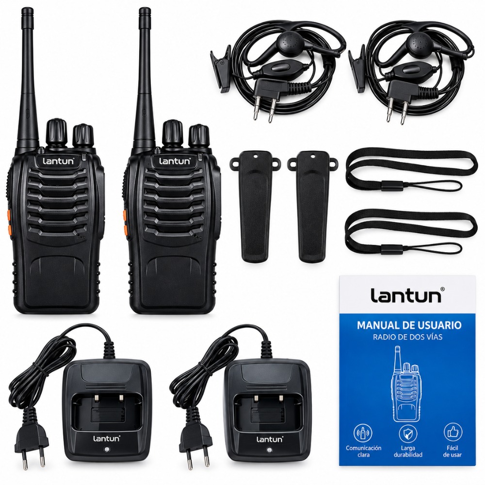 PACK 2 WALKIE TALKIE RADIO COMUNICACIÓN 5 KILÓMETROS LANTUN - 4