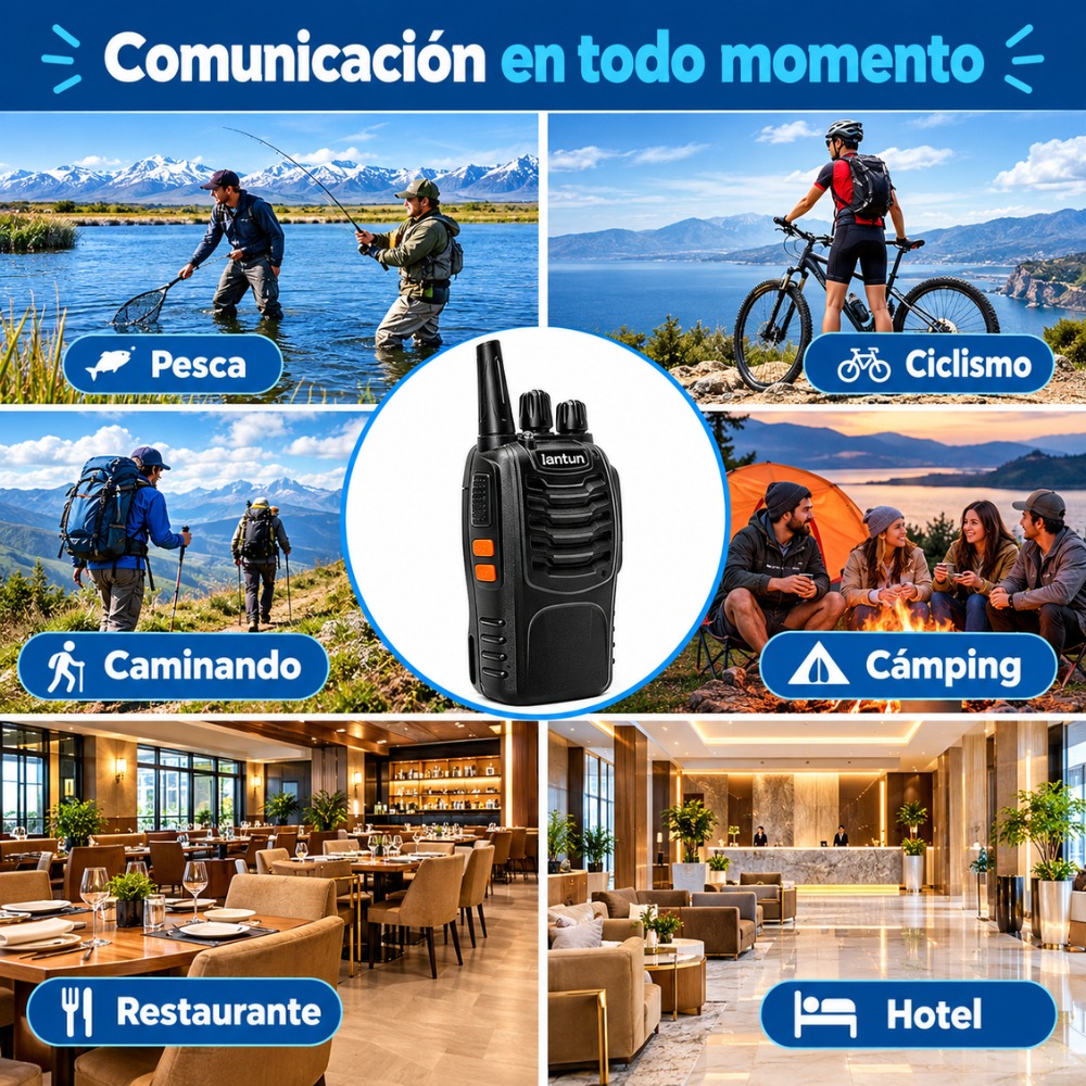 PACK 2 WALKIE TALKIE RADIO COMUNICACIÓN 5 KILÓMETROS LANTUN - 6