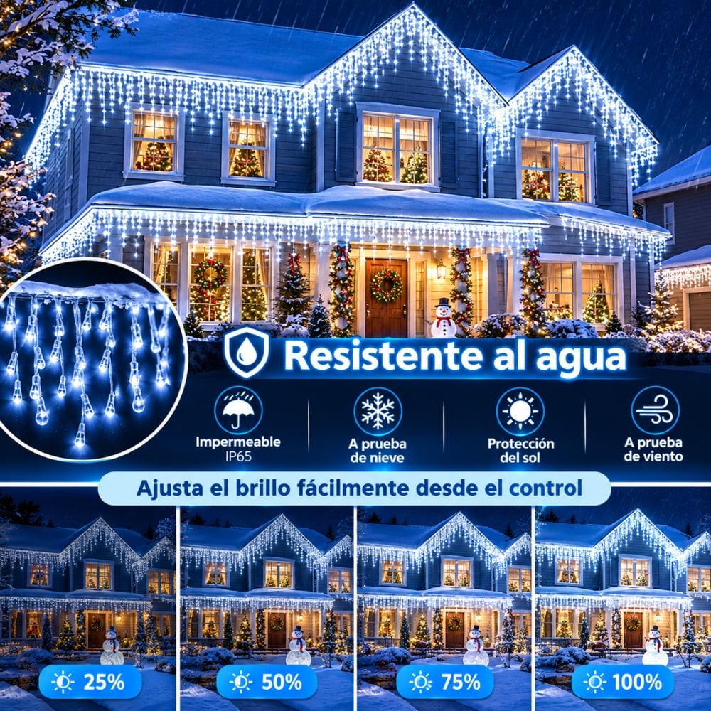 LUCES DE NAVIDAD CASCADA 500 LED 12 METROS BLANCO - 5