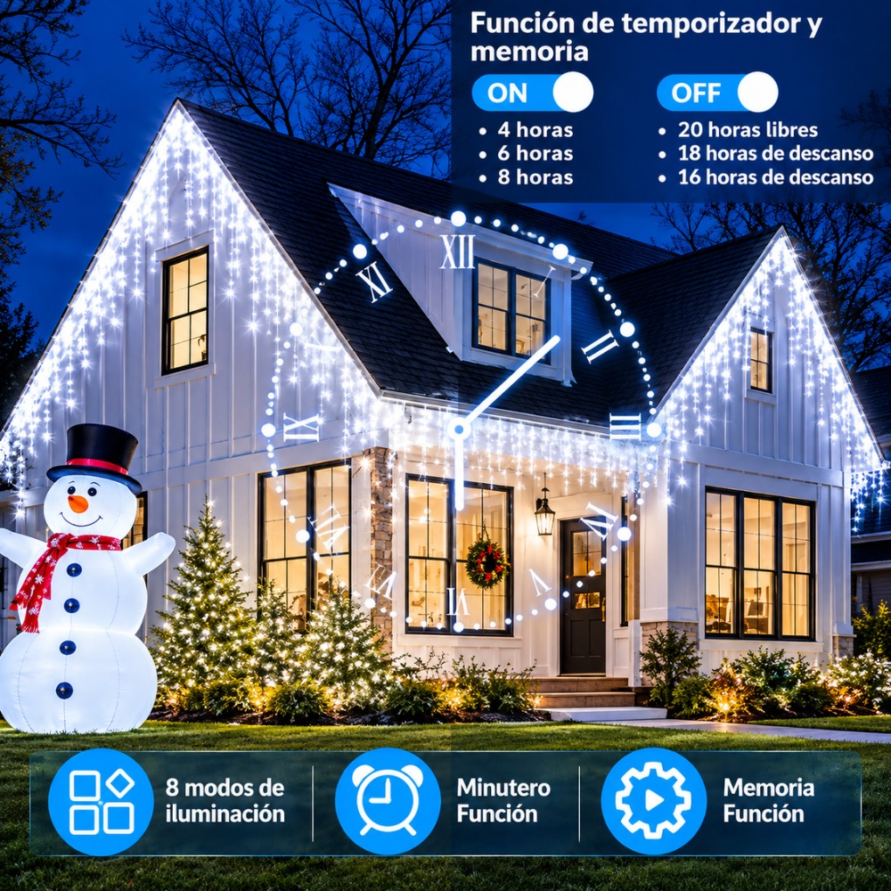 LUCES DE NAVIDAD CASCADA 500 LED 12 METROS BLANCO - 6