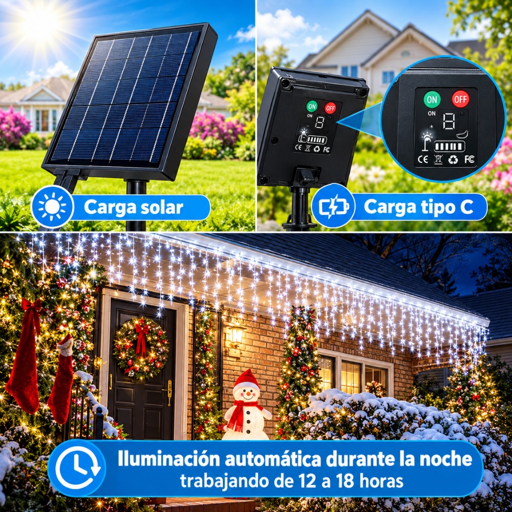 LUCES DE NAVIDAD CASCADA 500 LED 12 METROS BLANCO - 7