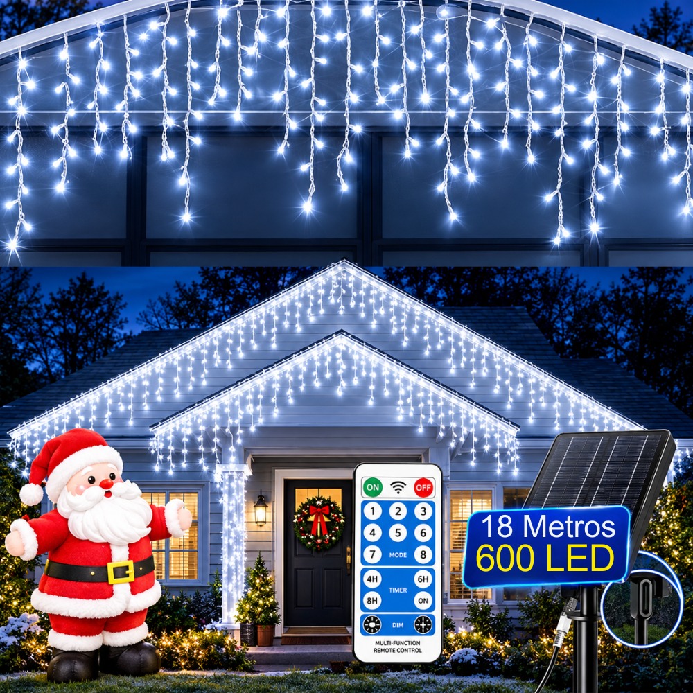 LUCES DE NAVIDAD CASCADA 600 LED 18 METROS BLANCO - 1