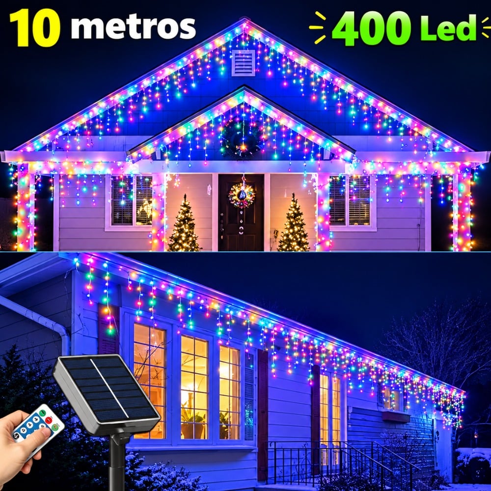 LUCES DE NAVIDAD CASCADA 400 LED 10 METROS MULTICOLOR - 2