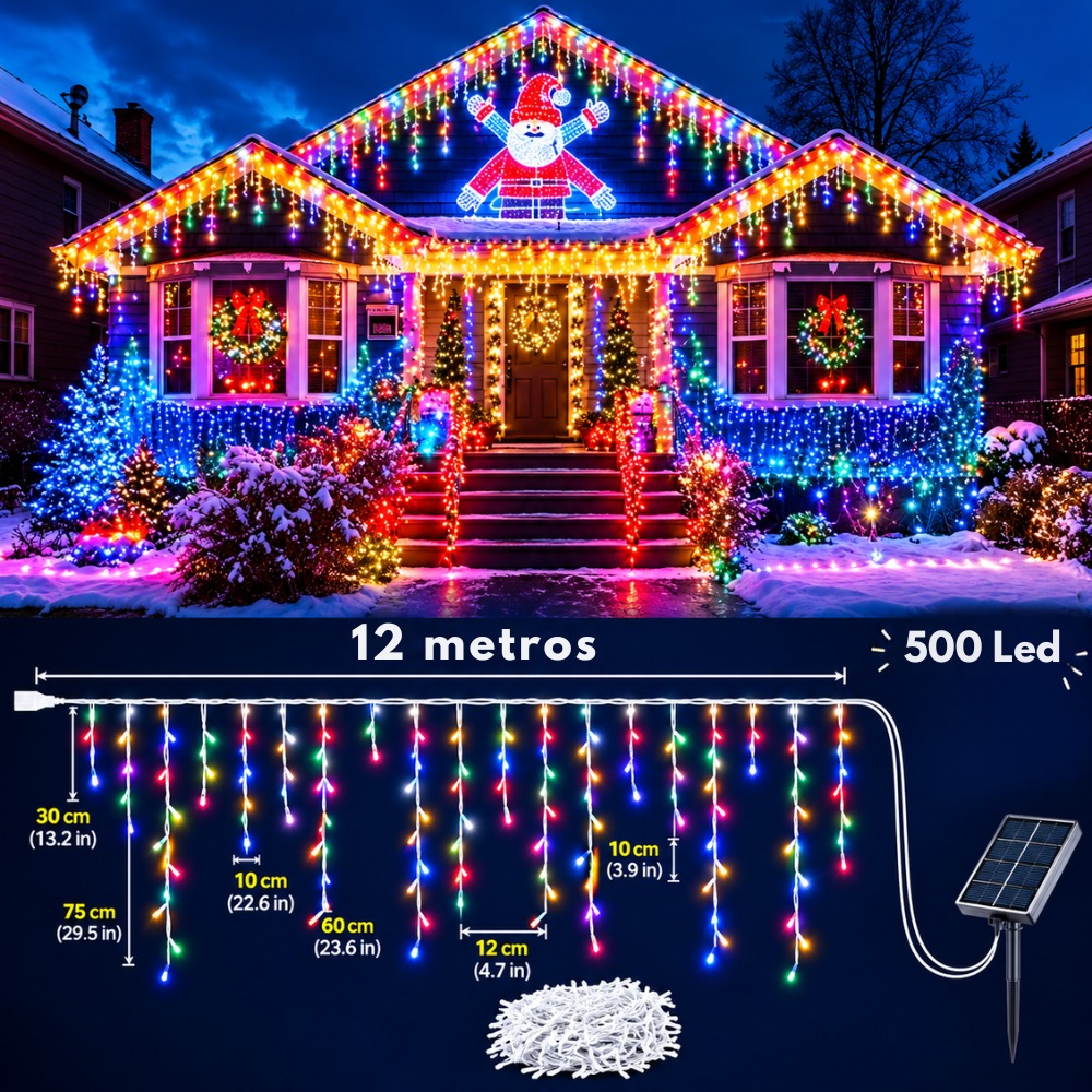LUCES DE NAVIDAD CASCADA 500 LED 12 METROS MULTICOLOR - 3