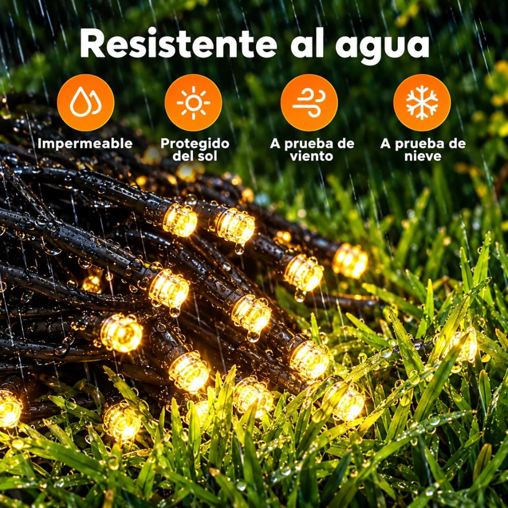 LUCES DE NAVIDAD SOLARES RECARGABLES 33M 500 LED ANARILLO - 2