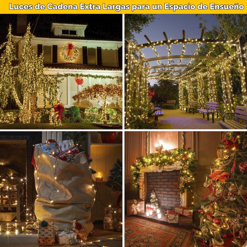 LUCES NAVIDEÑAS LINEAL EMPAVONADO 50 METROS - 6