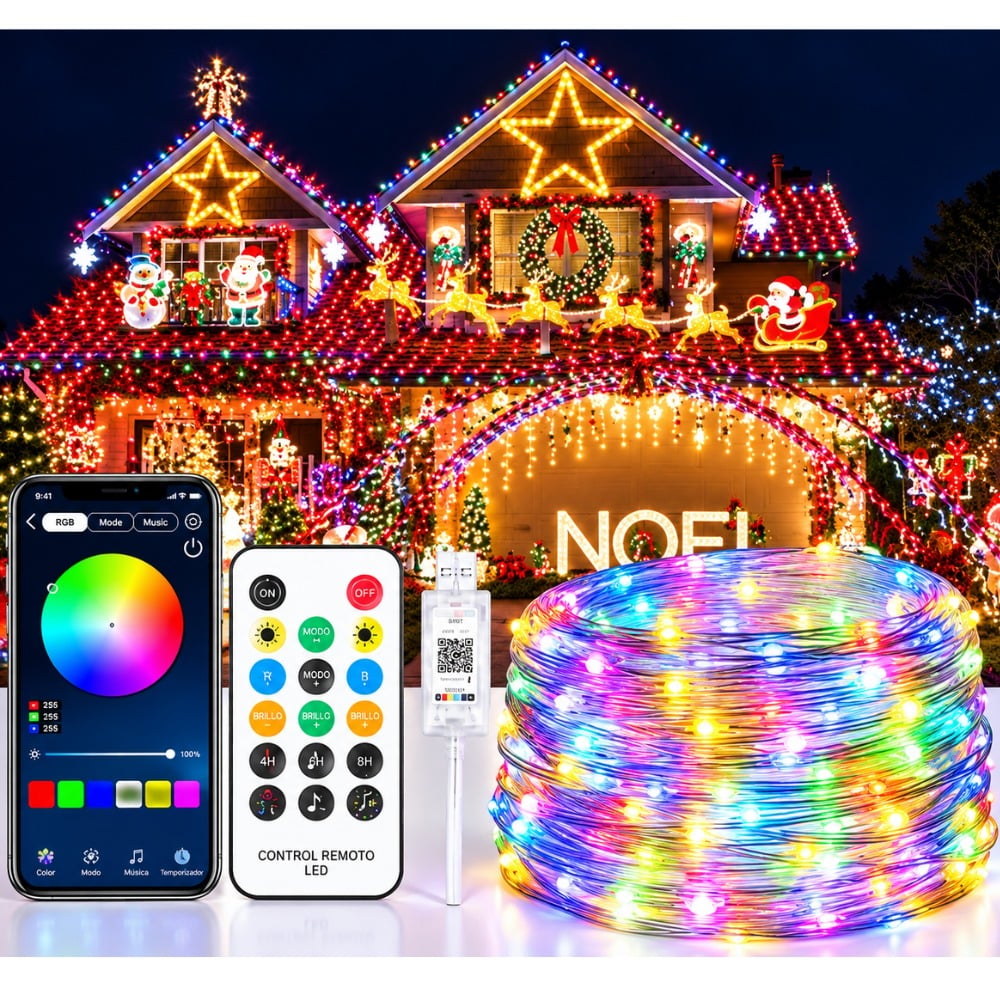 LUCES LED DECORATIVAS INTELIGENTES RGB NAVIDEÑAS 10 METROS - 3