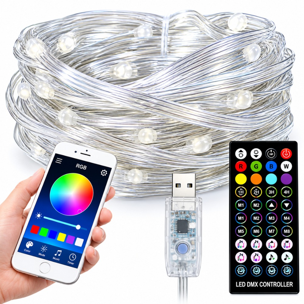 LUCES LED DECORATIVAS INTELIGENTES RGB NAVIDEÑAS 10 METROS - 6