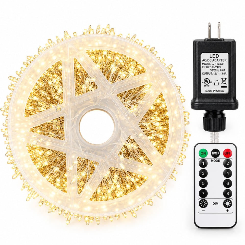 LUCES NAVIDEÑAS HADA ESPIGA 50 METROS CON CONTROL 1000 LED - 2