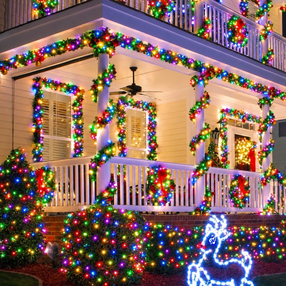 LUCES NAVIDEÑAS LINEAL EMPAVONADO 50 METROS MULTICOLOR - 5