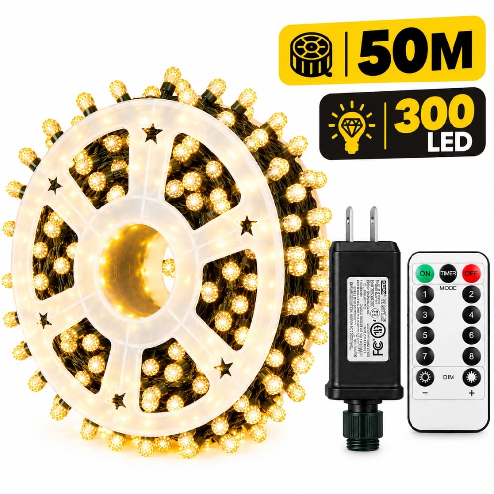 LUCES NAVIDEÑAS MODELO DIAMANTE 50 METROS 300 LED - 1