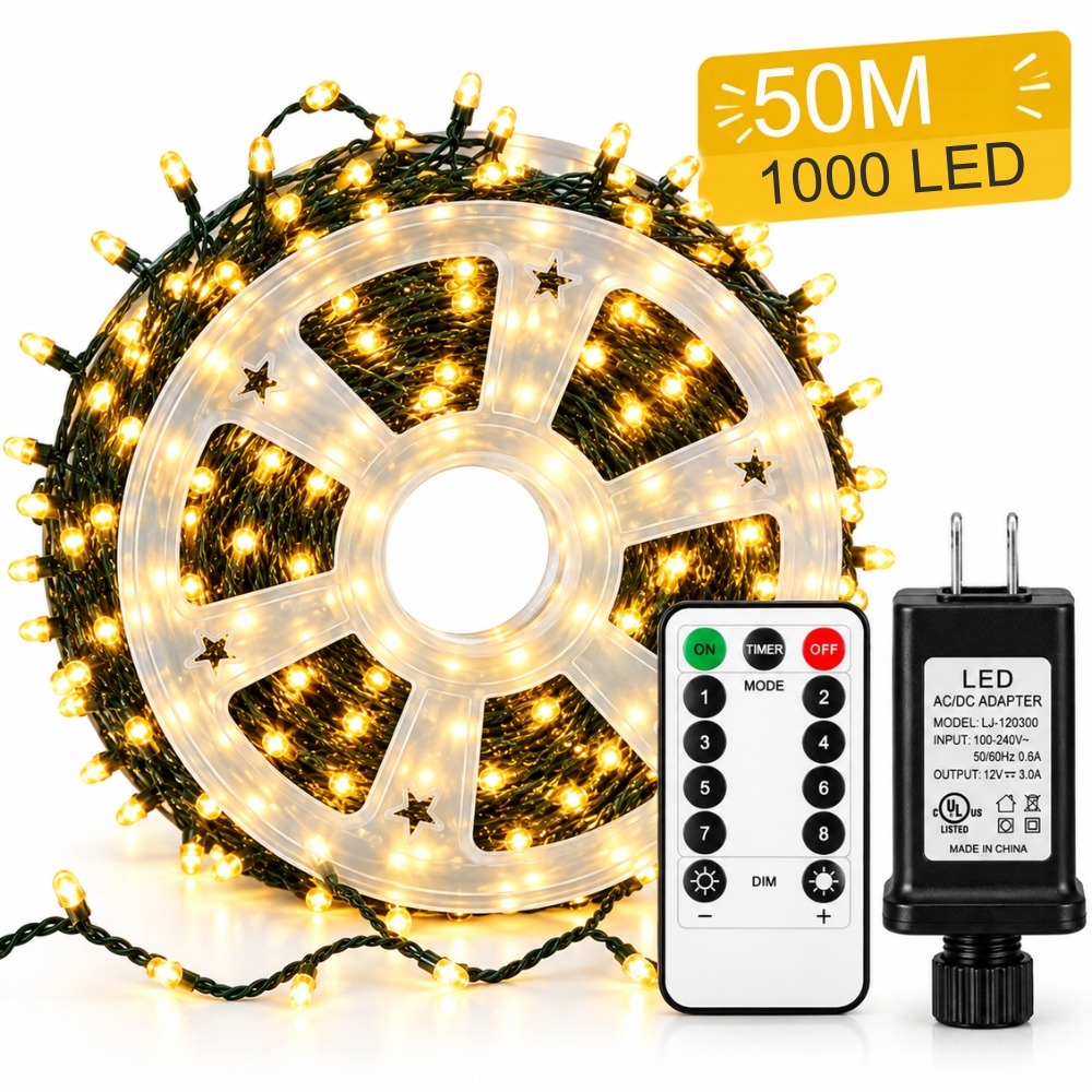 LUCES NAVIDEÑAS HADA ESPIGA 50M CONTROL REMOTO 1000 LED - 1