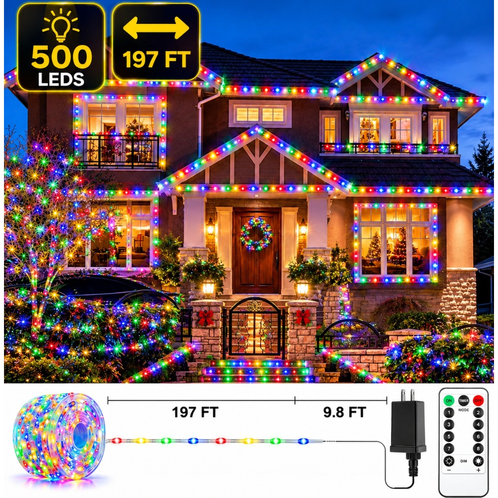 LUCES DE NAVIDAD MULTICOLOR 50 METROS 500 LED 8 MODOS - 4