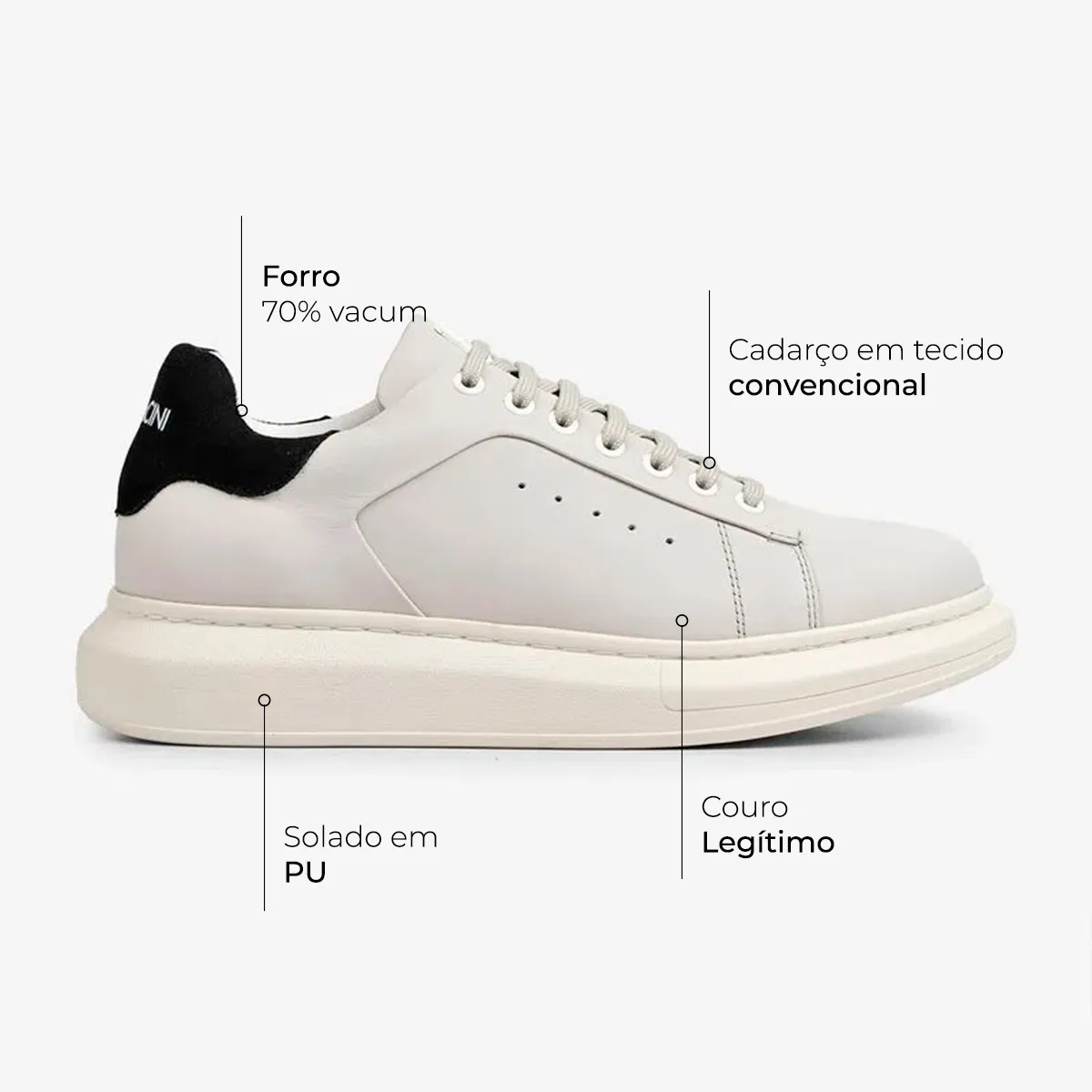 ZAPATILLAS URBANAS DE CUERO HOMBRE IMPULSE 7614-570C - 6
