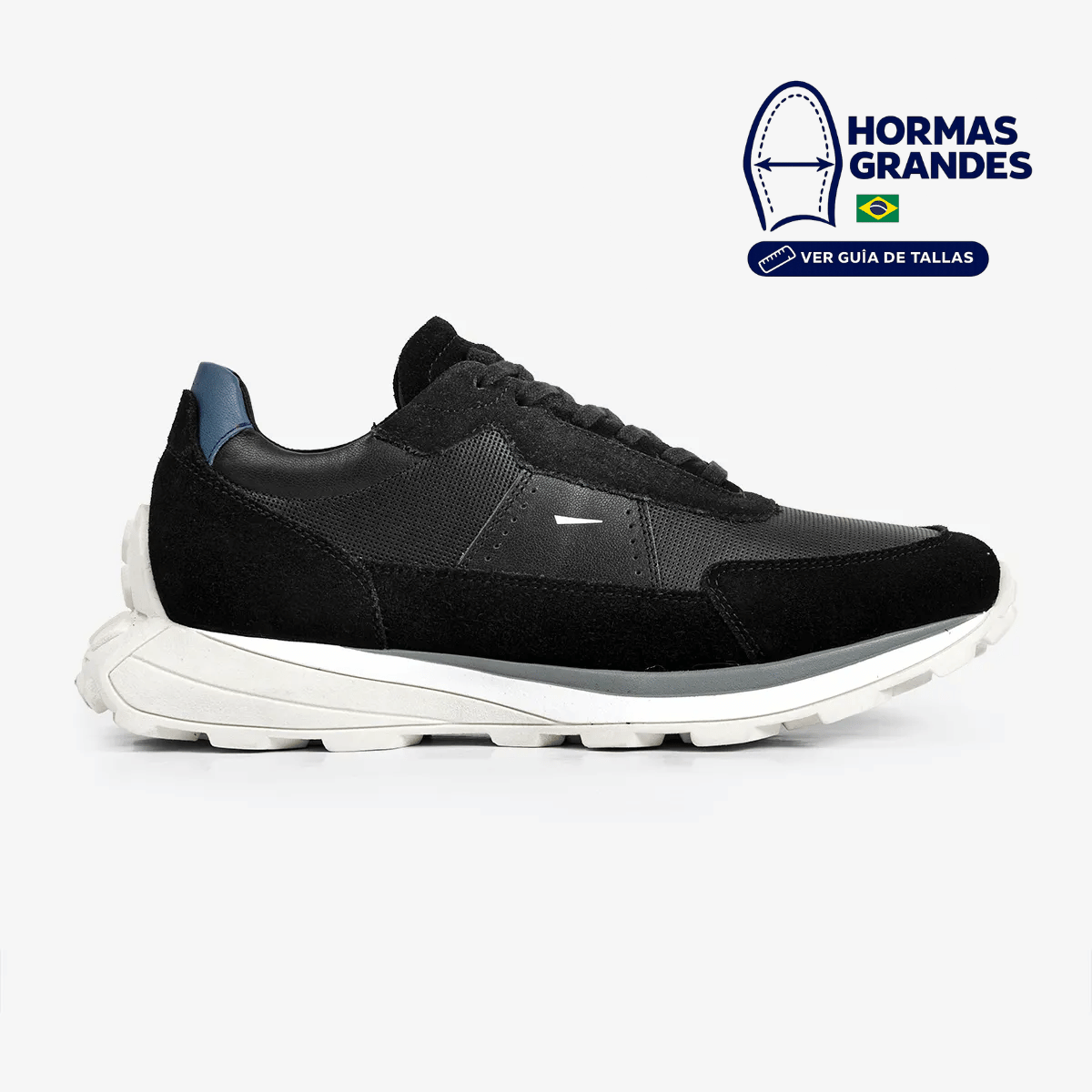 ZAPATILLA URBANA DE CUERO HOMBRE MID NEGRO 9436-718A - 1