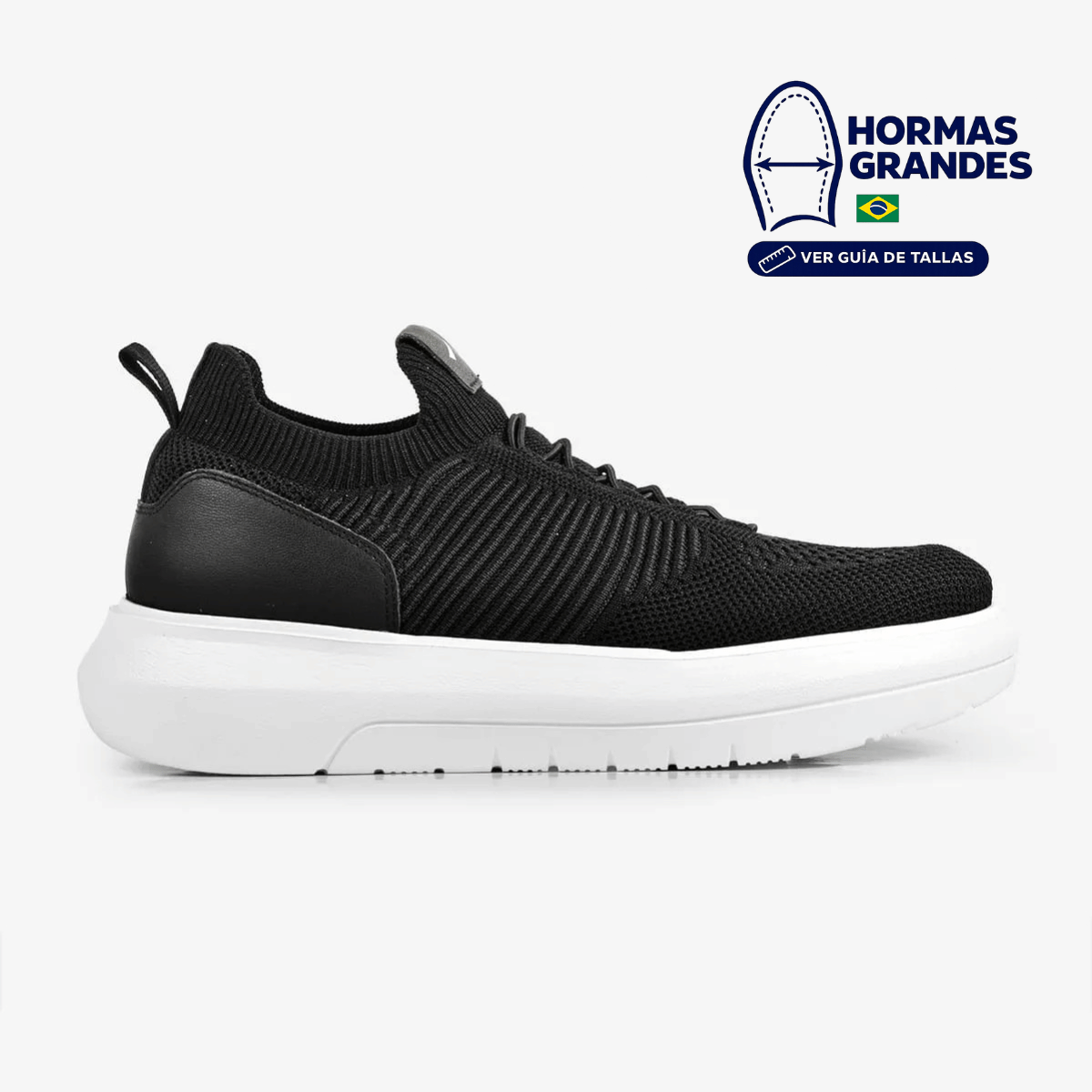 ZAPATILLA URBANA DE CUERO HOMBRE ENERGY NEGRO 8289-695A - 1