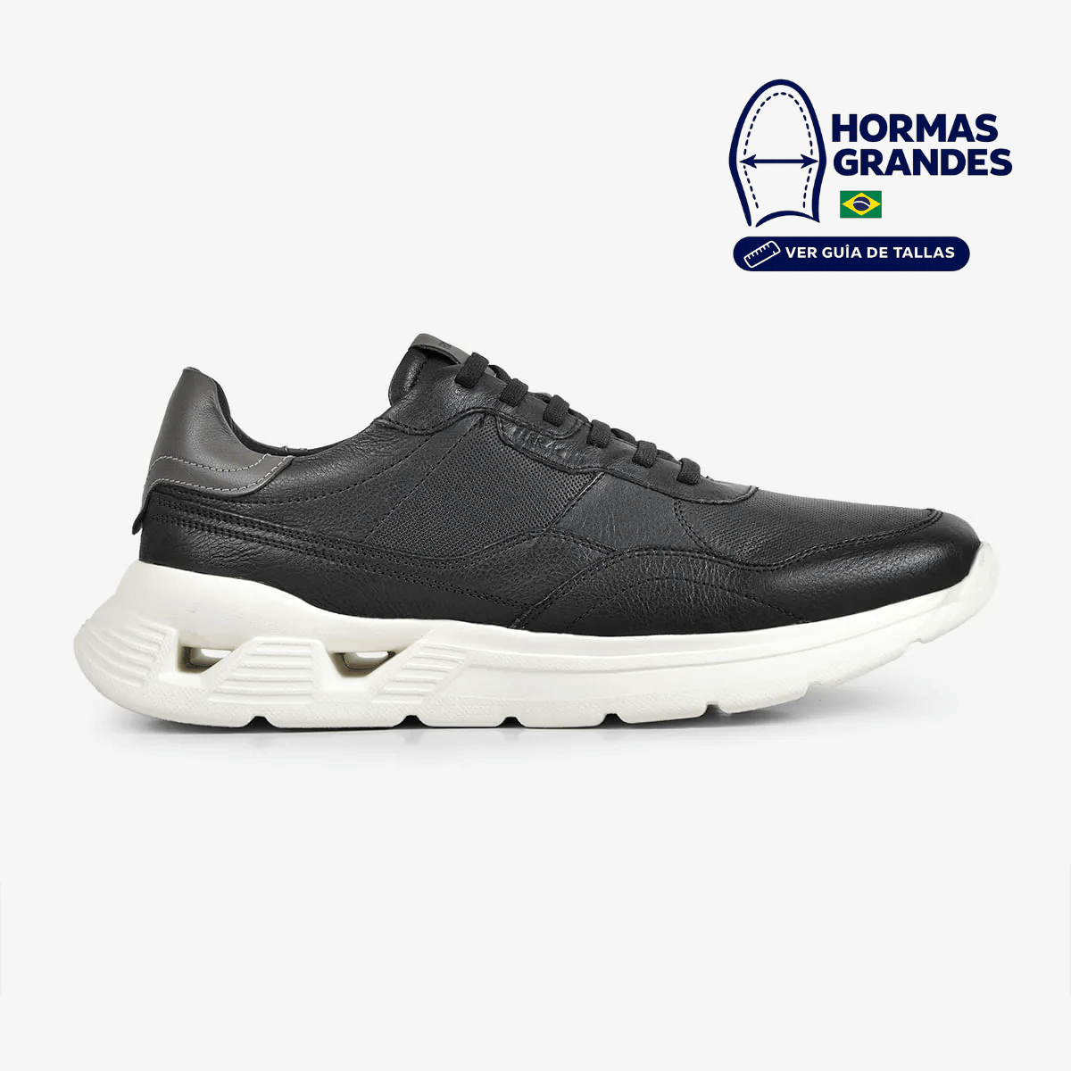ZAPATILLA URBANA DE CUERO HOMBRE SPEED NEGRO 8352-730C - 1