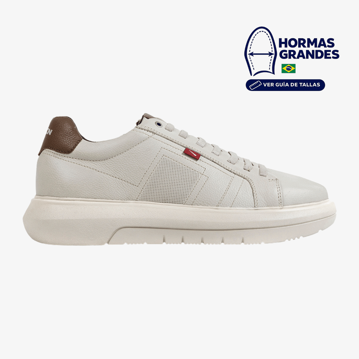 ZAPATILLA URBANA DE CUERO HOMBRE ENERGY GRIS CLARO 8288-695E - 1