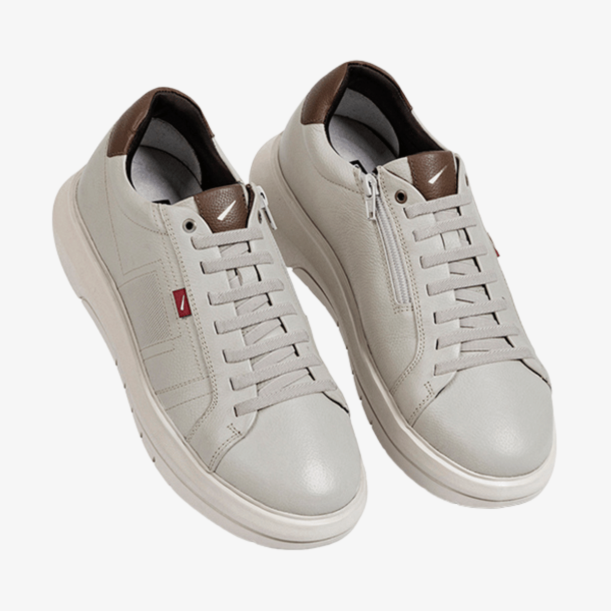 ZAPATILLA URBANA DE CUERO HOMBRE ENERGY GRIS CLARO 8288-695E - 3