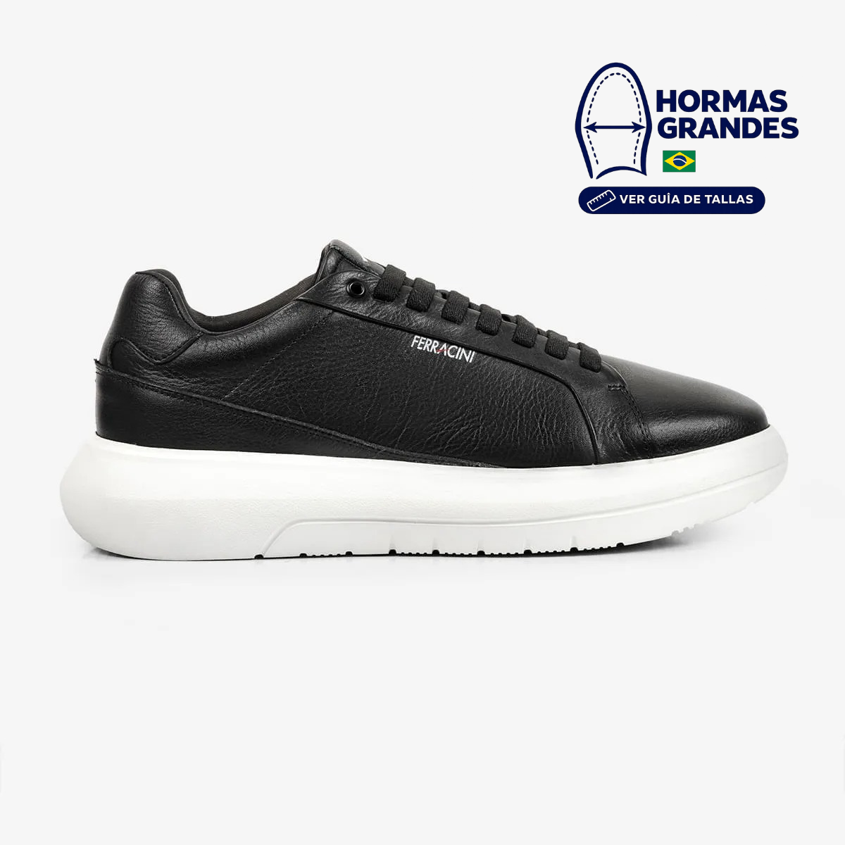 ZAPATILLA URBANA DE CUERO HOMBRE ENERGY NEGRO 8285-695A - 1