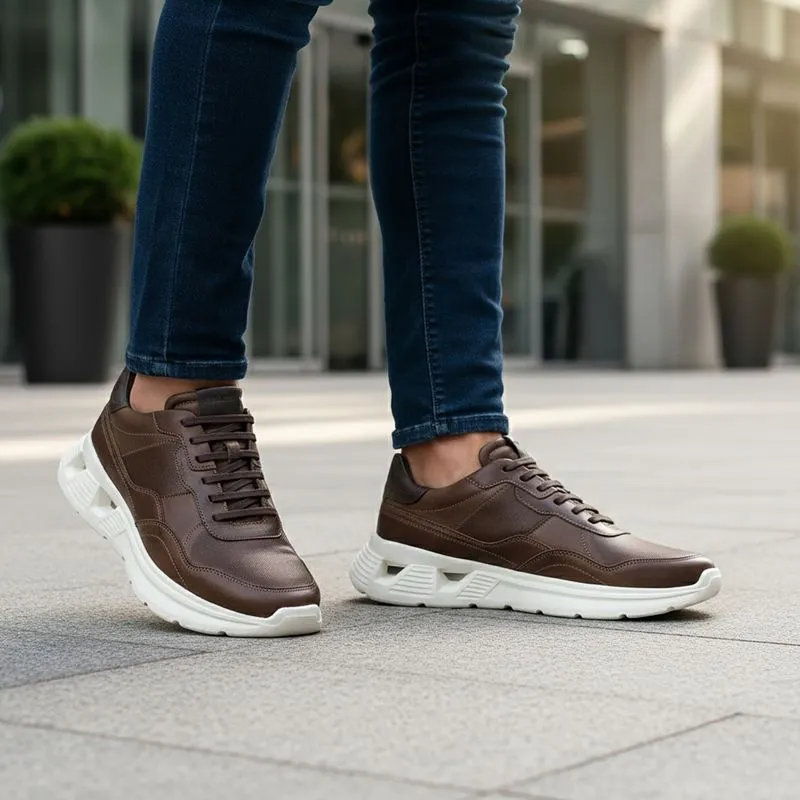 ZAPATILLA URBANA DE CUERO HOMBRE SPEED TABACO 8352-730D - 3