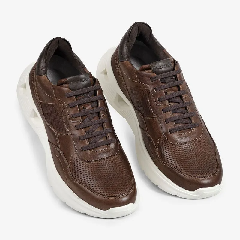 ZAPATILLA URBANA DE CUERO HOMBRE SPEED TABACO 8352-730D - 4