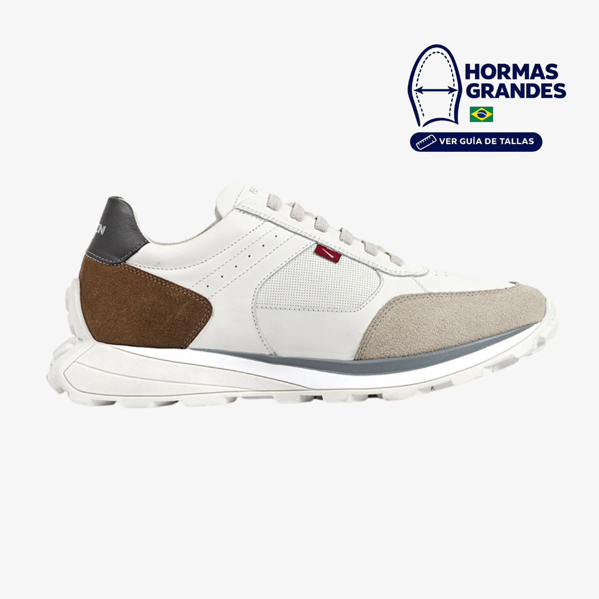 ZAPATILLA URBANA DE CUERO HOMBRE MID OFF WHITE 9437-718E - 1