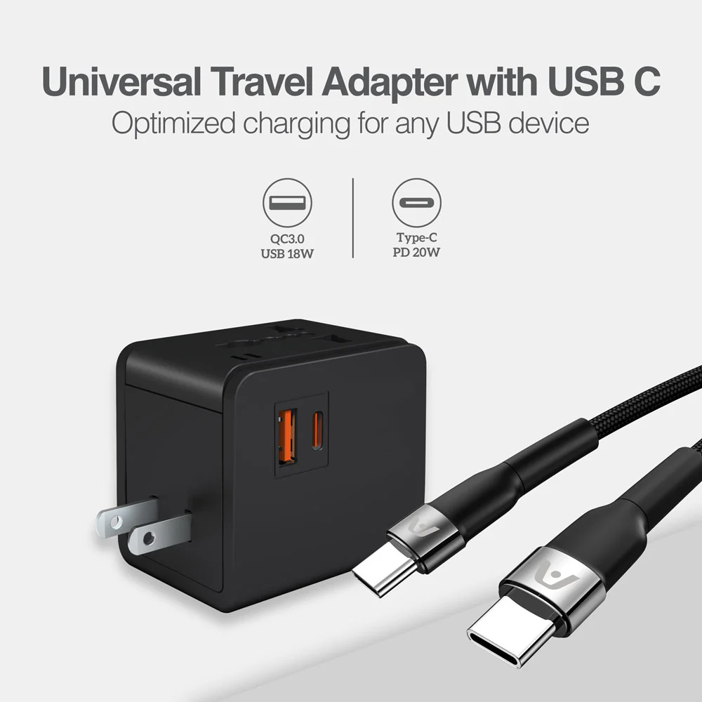 ADAPTADOR DE VIAJE UNIVERSAL CON CARGA RÁPIDA - 2