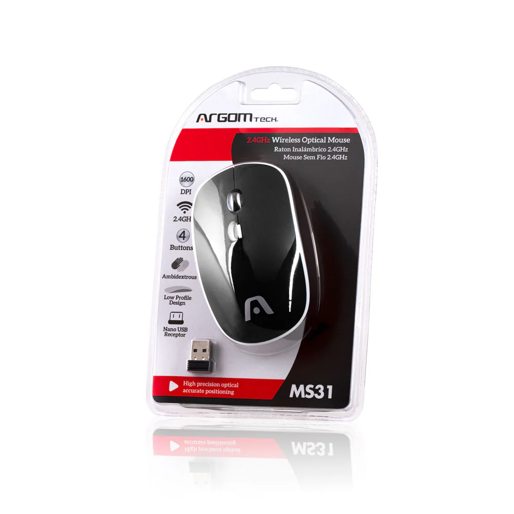 MOUSE INALÁMBRICO MS31NEGRO - 3