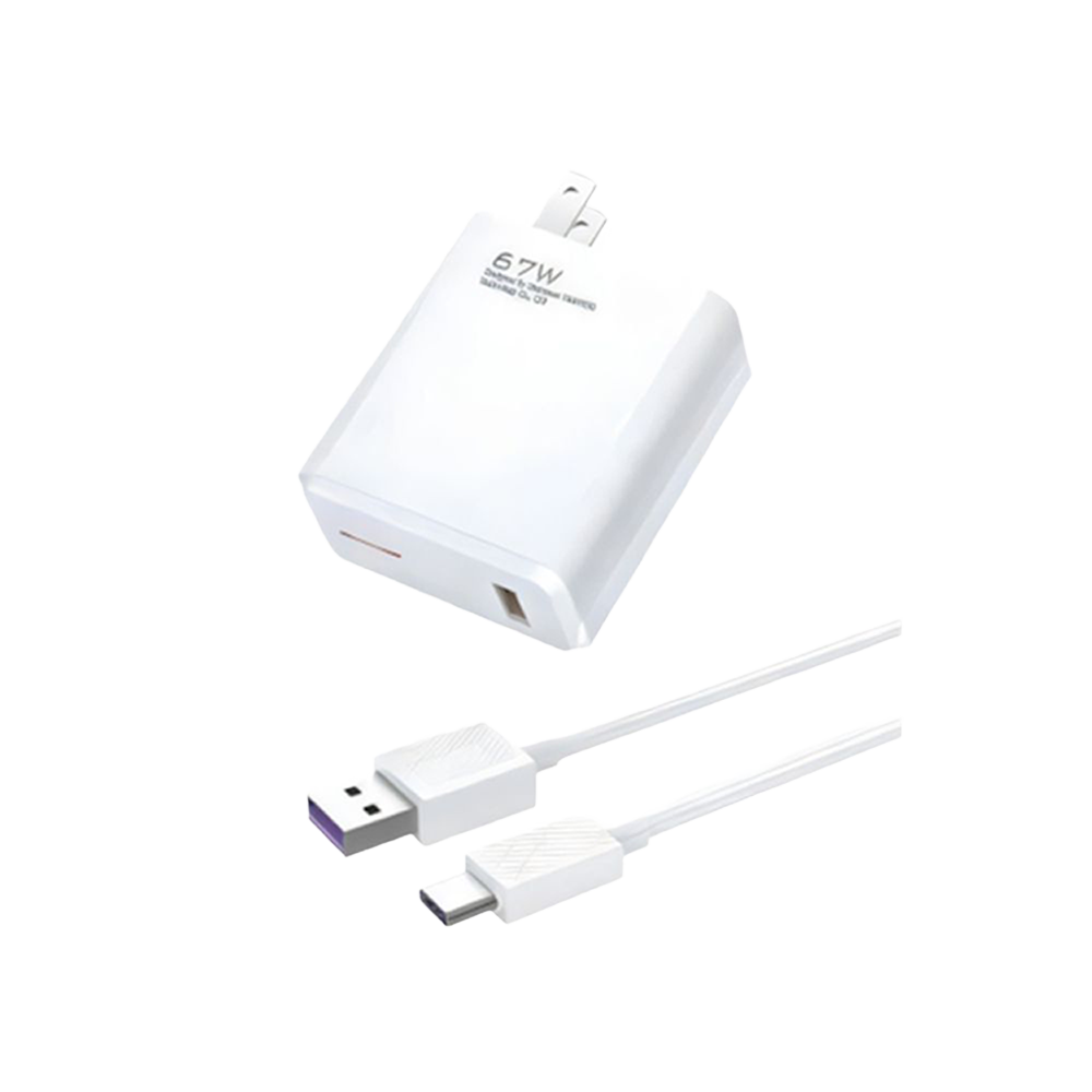 CARGADOR SUPER RAPIDO 67W TIPO C BLANCO - 1