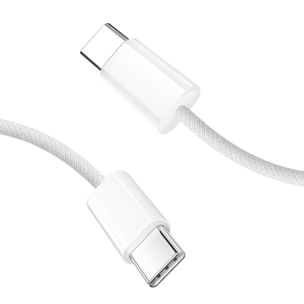 CABLE TIPO C-C TRENZADO DE 240W - 2 MTS BLANCO MAC - 3