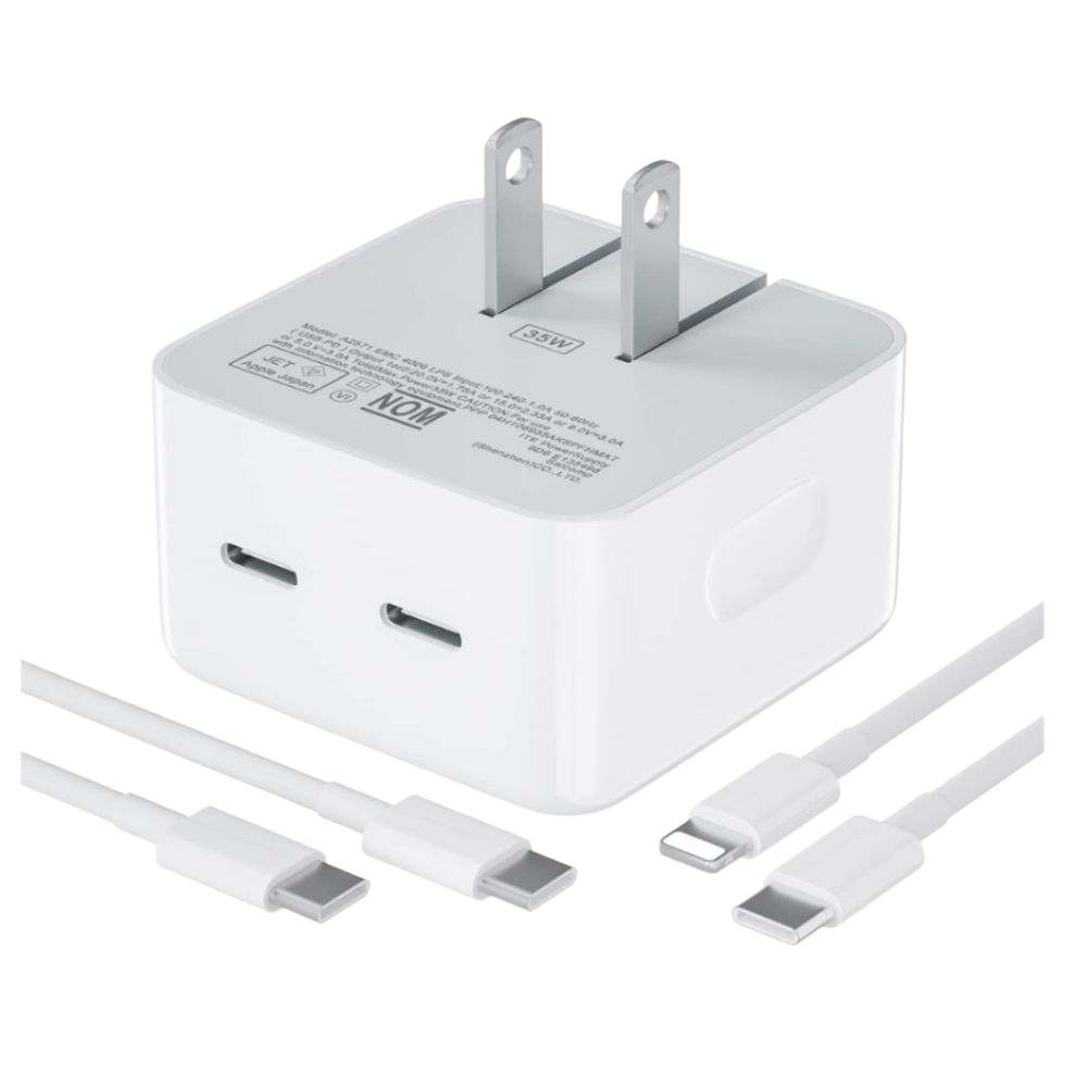 CARGADOR USB-C DUAL 35W PARA APPLE + CABLE USB-C - 1