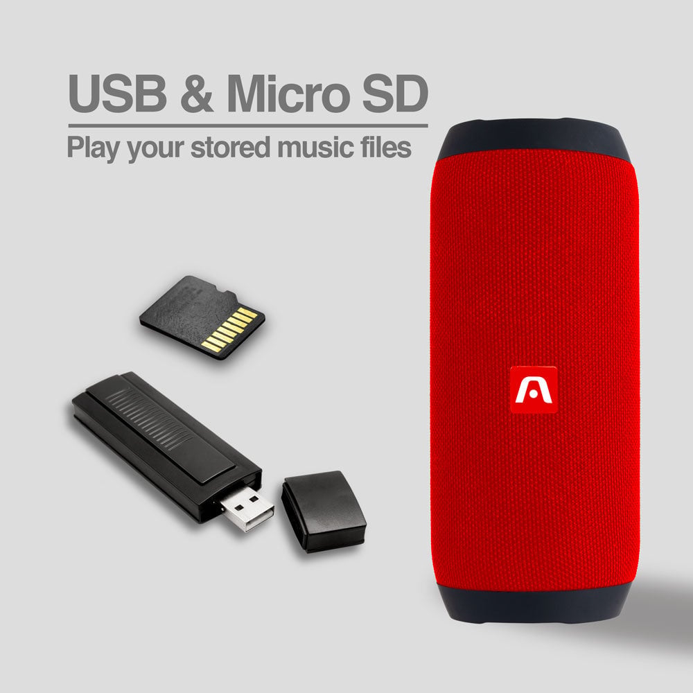 PARLANTE PORTÁTIL DRUM BEATS X INALÁMBRICO 10W CON RADIO FM Y USB ROJO - 3