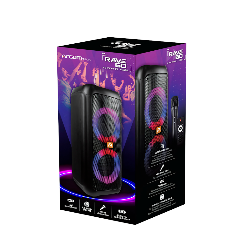 PARLANTE RAVE 60 CON LUZ LED TWS - 2