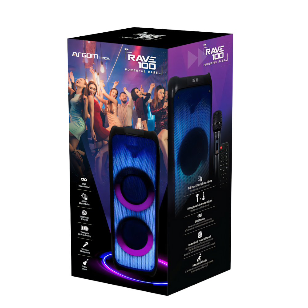 PARLANTE RAVE 100 CON LUZ LED TWS - 3