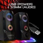 PARLANTE GAMER COMBAT SP68 ESTÉREO 2.0 - 4