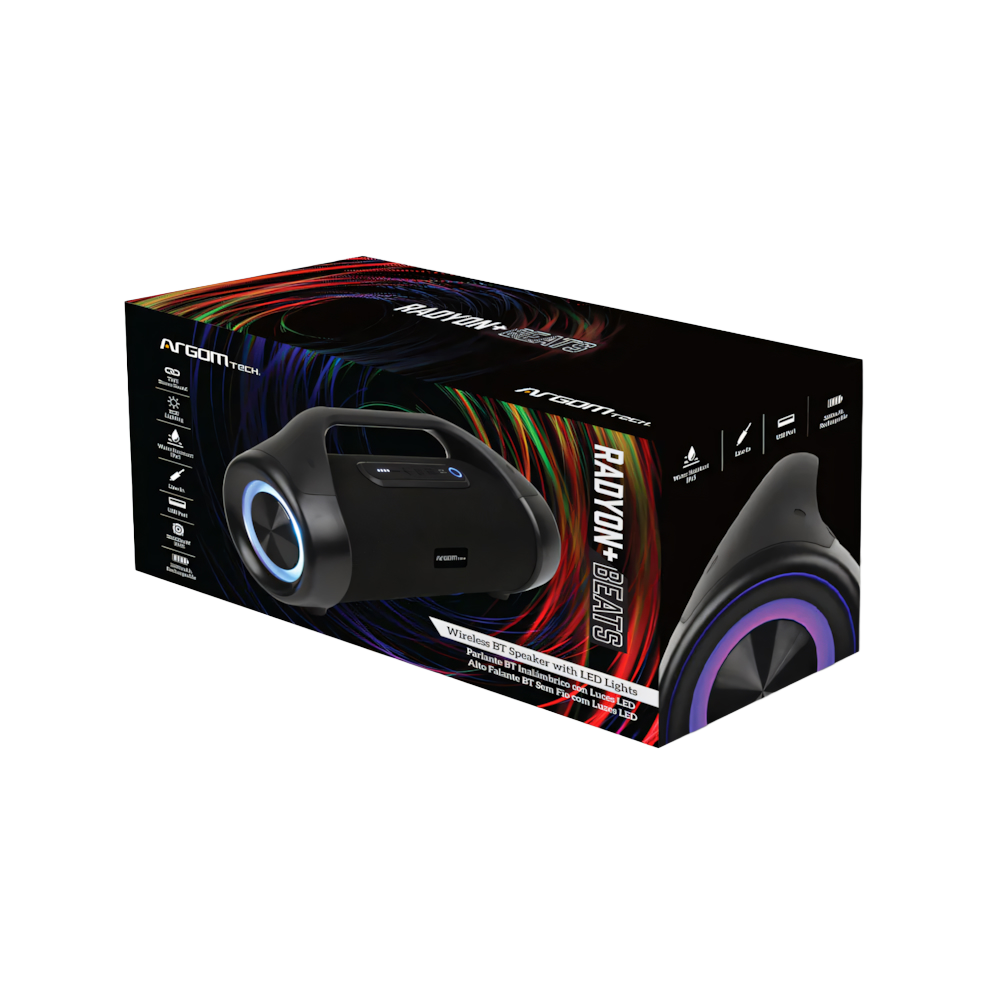 PARLANTE BLUETOOTH BOOMBOX ARGOM RADYON + BEATS BT - 4