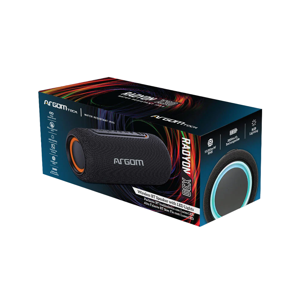 PARLANTE PORTÁTIL BLUETOOTH RADYON X30 BEATS NEGRO LUCES LED TWS - 6