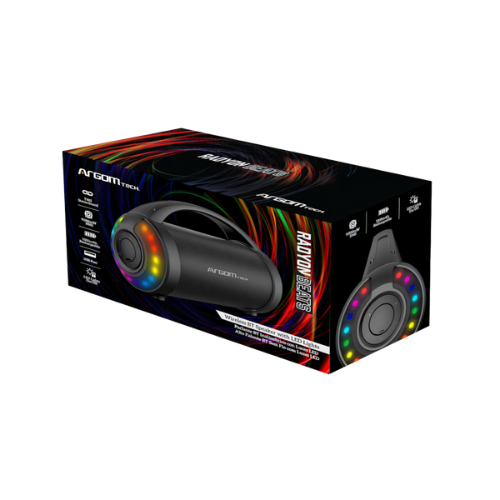 PARLANTE PORTÁTIL BLUETOOTH ARGOMTECH RADYON BEATS NEGRO LUCES LED RGB TWS - 2