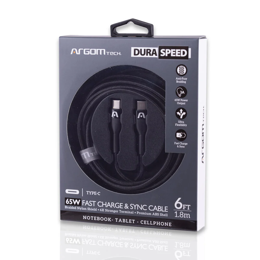 CABLE DURA SPEED 65 W TIPO-C A TIPO-C 1.8 M - 2