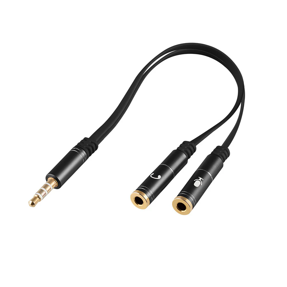 ADAPTADOR DE CABLE MACHO DE 3,5 MM A HEMBRA DOBLE DE 3,5 MM - 1